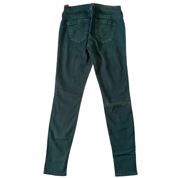 True Religion World Tour Casey Supper Skinny Dark Green Jeans Size 26 NWT $198 - Picture 4 of 10